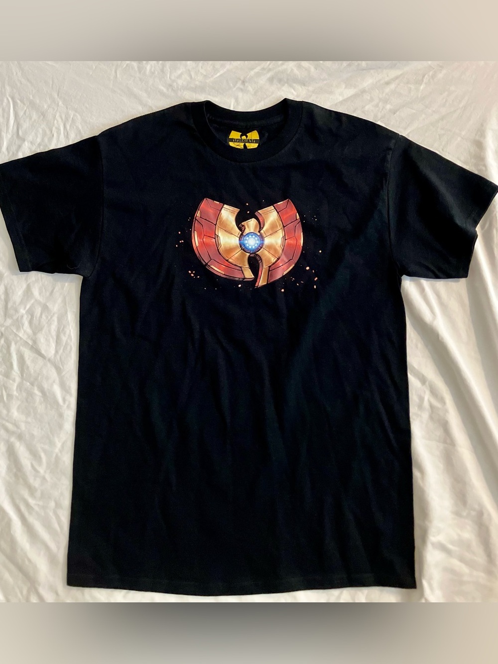 Wu Starfire Arc Reactor Symbol Ghostface Killah Iron Man Collab Black Tee